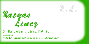 matyas lincz business card