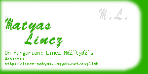 matyas lincz business card